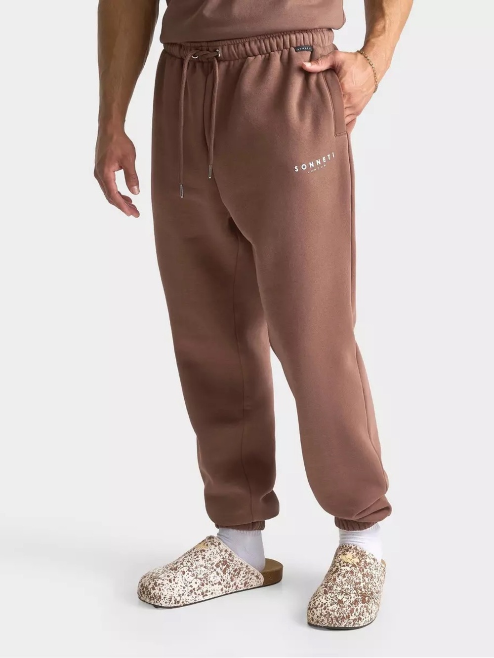 Kids Brown Fleece Jogger Pants